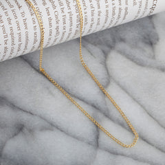14K Yellow Gold 2.5mm Hollow Cuban Curb Link Chain